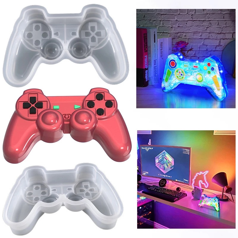 Cetakan Kue / Coklat / Permen / Gantungan Kunci Bentuk Gamepad Bahan Silikon DIY