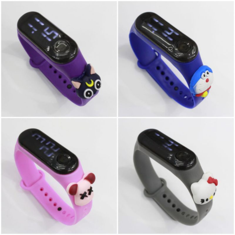 Jam Tangan Anak Pria Wanita Unisex LED Kapsul Karakter Boneka 3D