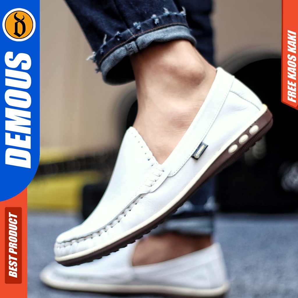 DEMOUS MYTH Sepatu Slip On Kasual Pria Kulit Asli