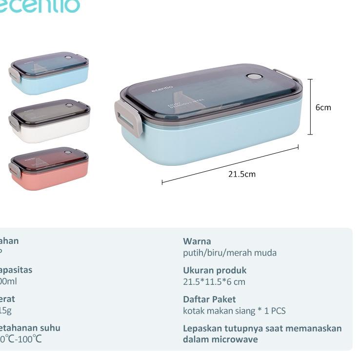 Sekarang Laris FOODI 2 susun lunch box Set single kotak Bekal makan Tepak Bento Box Tempat makan anti tumpah kapasitas besar 800ml/1600ml
