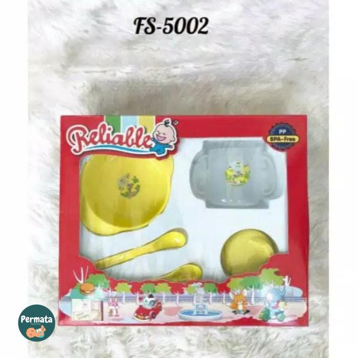 Reliable Feeding Set FS 5002 Peralatan Makan Bayi Hadiah Untuk Bayi Baru Lahir