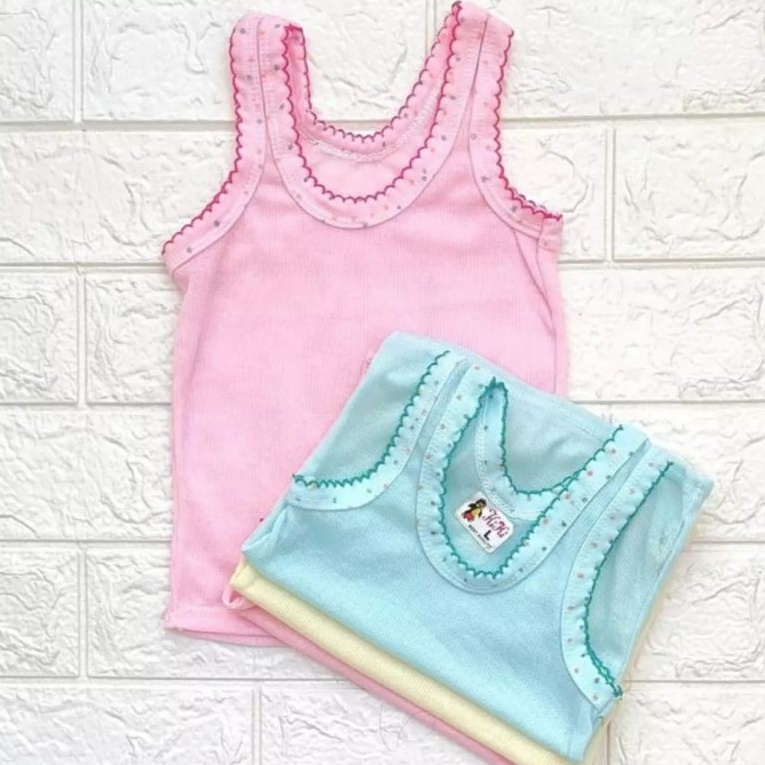 1/2 Lusin Kaos dalam bayi WARNA Singlet bayi ukuran S / M / L / XL baby newborn