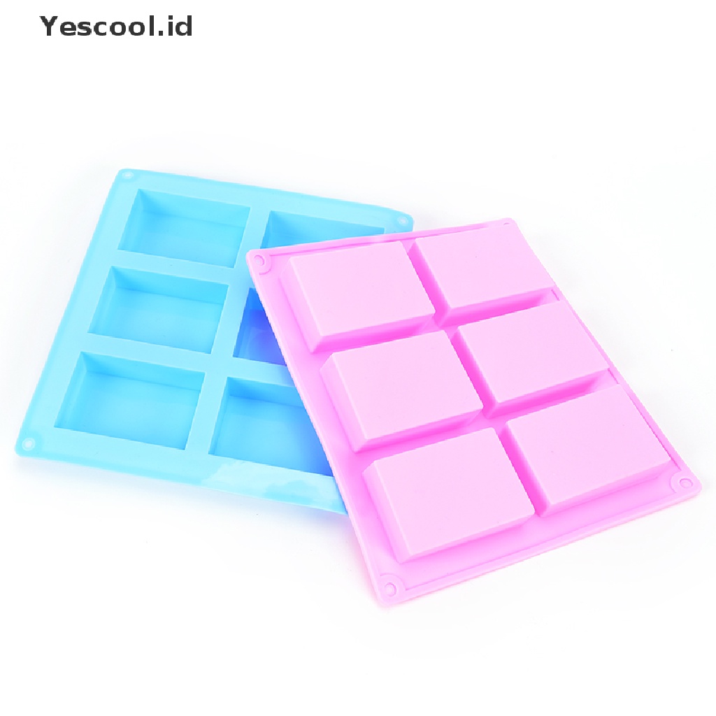 【Yescool】 6-Cavity Silicone Rectangle Soap Cake ice Mold Mould Tray For Homemade Craft DIY .