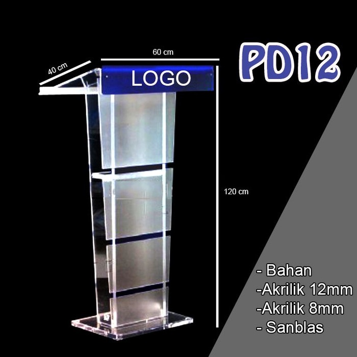 Podium Akrilik Type PD12 - Mimbar Akrilik