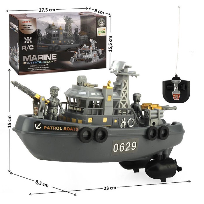 MARINE PATROL BOAT - 0629 MAINAN RC KAPAL PERANG PAKAI BATRE BISA JALAN