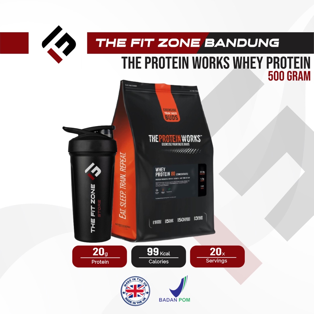 The Protein Works Whey Protein 80 Concentrate 500 Gram BPOM