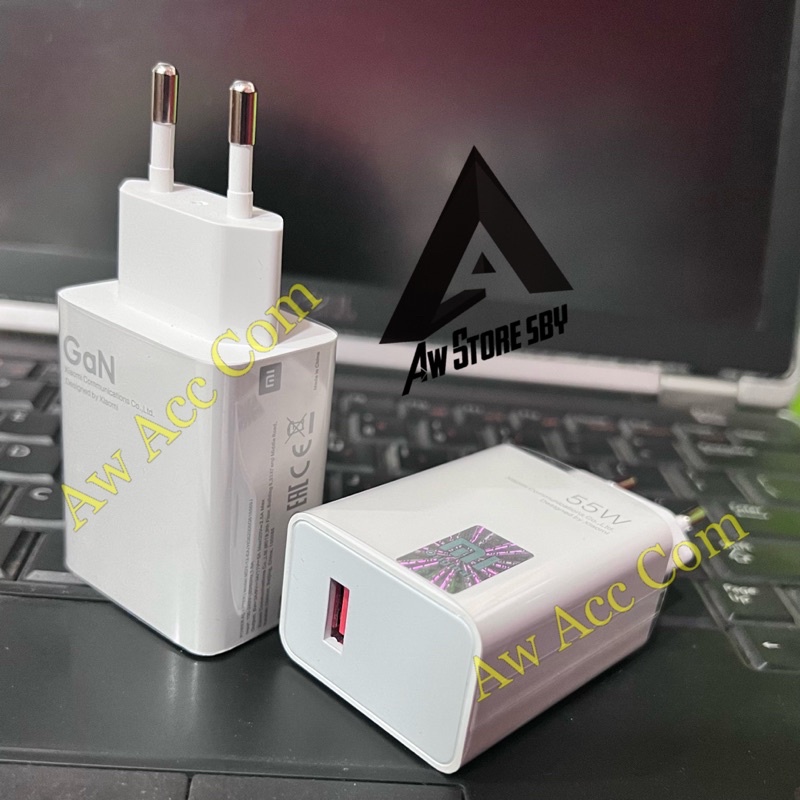 Power Adapter Kepala Charger Xiaomi Ori 55W Turbo Fast charge Xiaomi Redmi 9 10 10C 10T/ Note 7/ 8/ 9/10S/10 Pro/9T/ Poco M3/M4/X2/X3 Pro