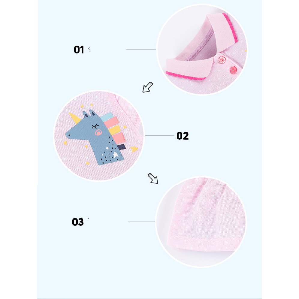 Baju Pakaian Dress Fashion Anak Perempuan LITTLE MAVEN POLO DRESS PINK S0808