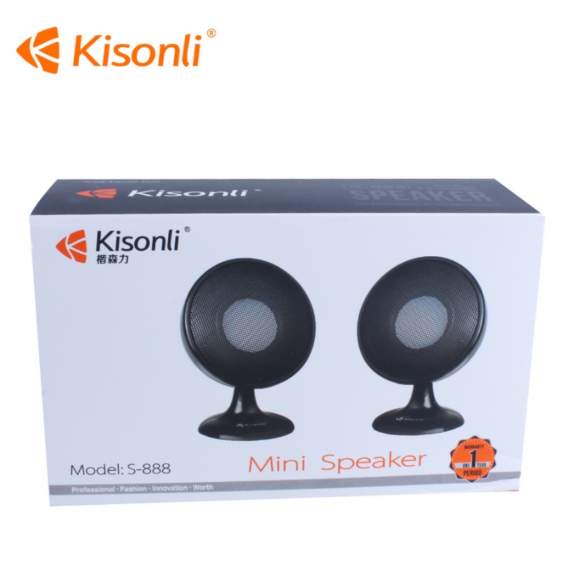 KISONLI Speaker Mini Komputer / Laptop S-888 Hitam Super Bass Effect With Volume Control-6