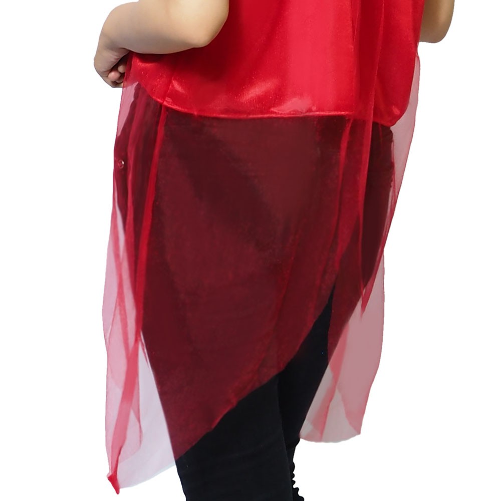 FOLVA baju pergi casual wanita satin 1239RCS merah all size