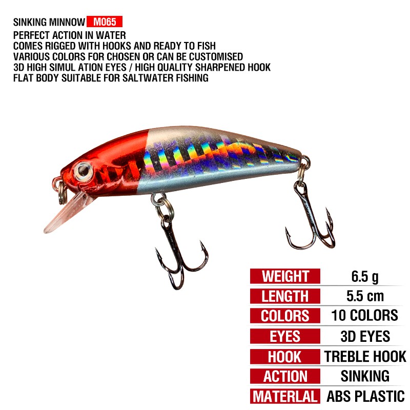 Umpan Mancing Umpan Ikan Alat Pancing Kail Pancing Umpan Mancing relix nusantara Plastic Bait 1Pcs 55mm/6.5g Alat Pancing Murah Umpan Pancing Buatan Minnow Lure Umpan Pancing Top Water Lure