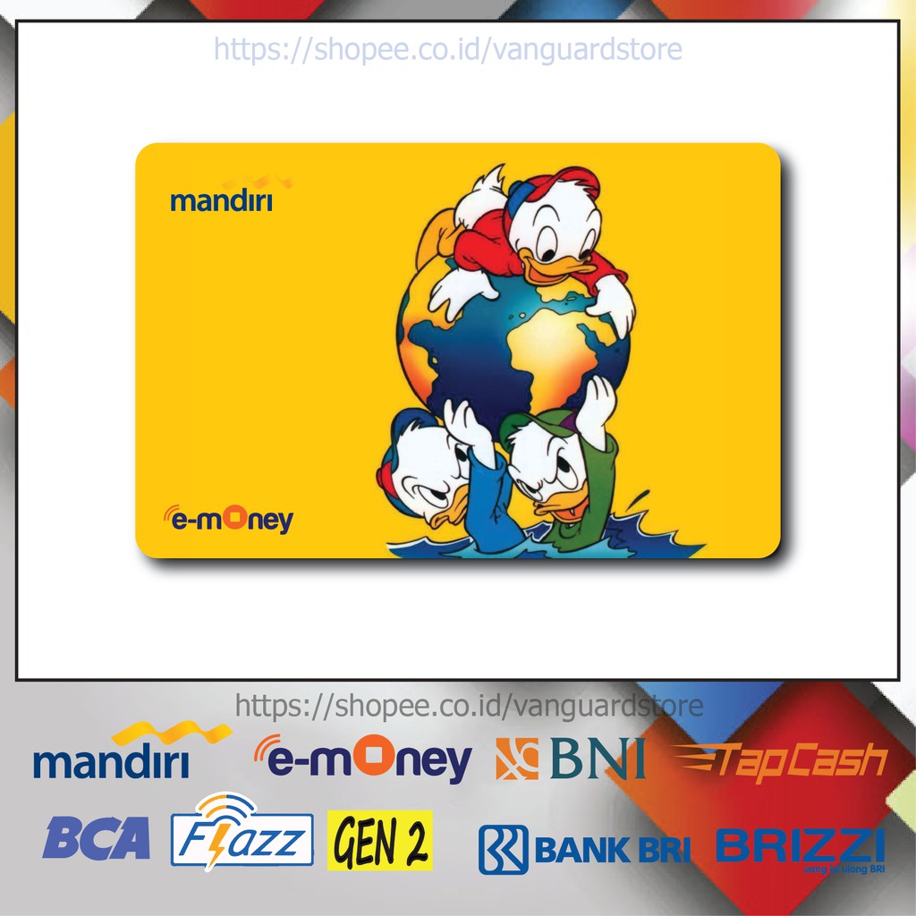 KARTU E MONEY E TOLL DONALD DUCK TEMPUR ANIME 79 EMONEY MANDIRI FLAZZ BCA BNI TAPCASH BRIZZI BRI