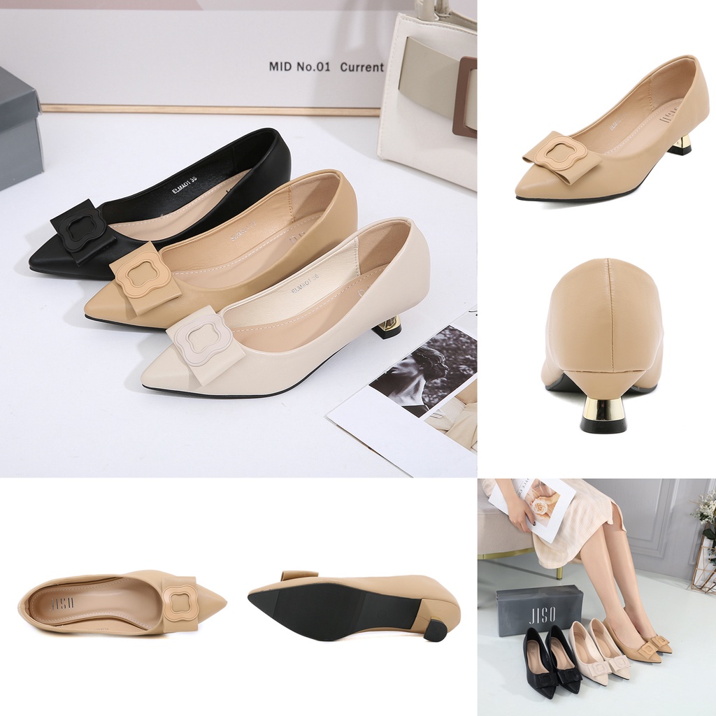 JISO RYONA ELMA-01 Sepatu Kerja Wanita Heels 4cm Import Premium