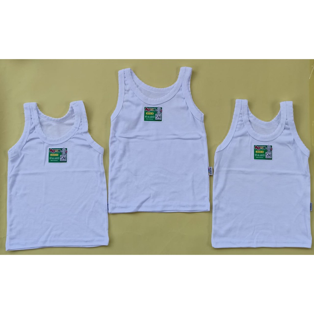 Agree Kids - 3 Pcs Singlet Anak Perempuan, Kaos Dalam Anak Perempuan Putih ( Renda ) // 4 Size