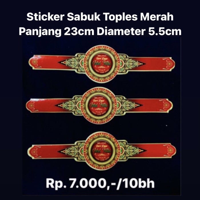 

TERBARU Sticker Sabuk toples tema Lebaran - Merah