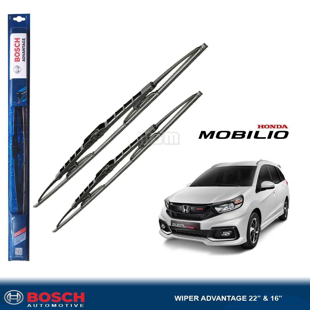 Bosch Advantage / Karet Wiper Mobil Honda Mobilio 22&quot; dan 16&quot; (Sepasang) / Wiper Mobilio