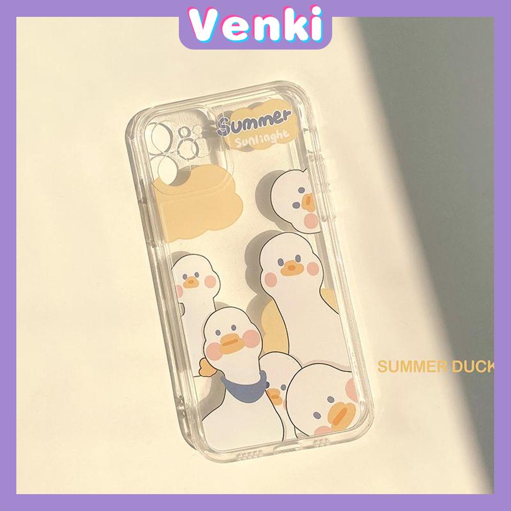 Casing Soft Case TPU Transparan Motif Awan / Bebek / Bebek Lucu Untuk Iphone