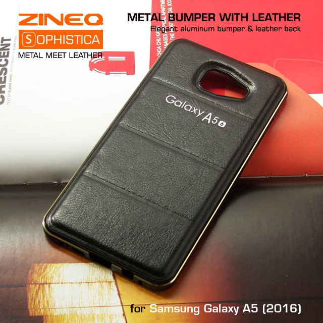 DISKON SAMSUNG GALAXY A5 2016 HYBRID METAL BUMPER U0026 LEATHER BACK HARD CASE