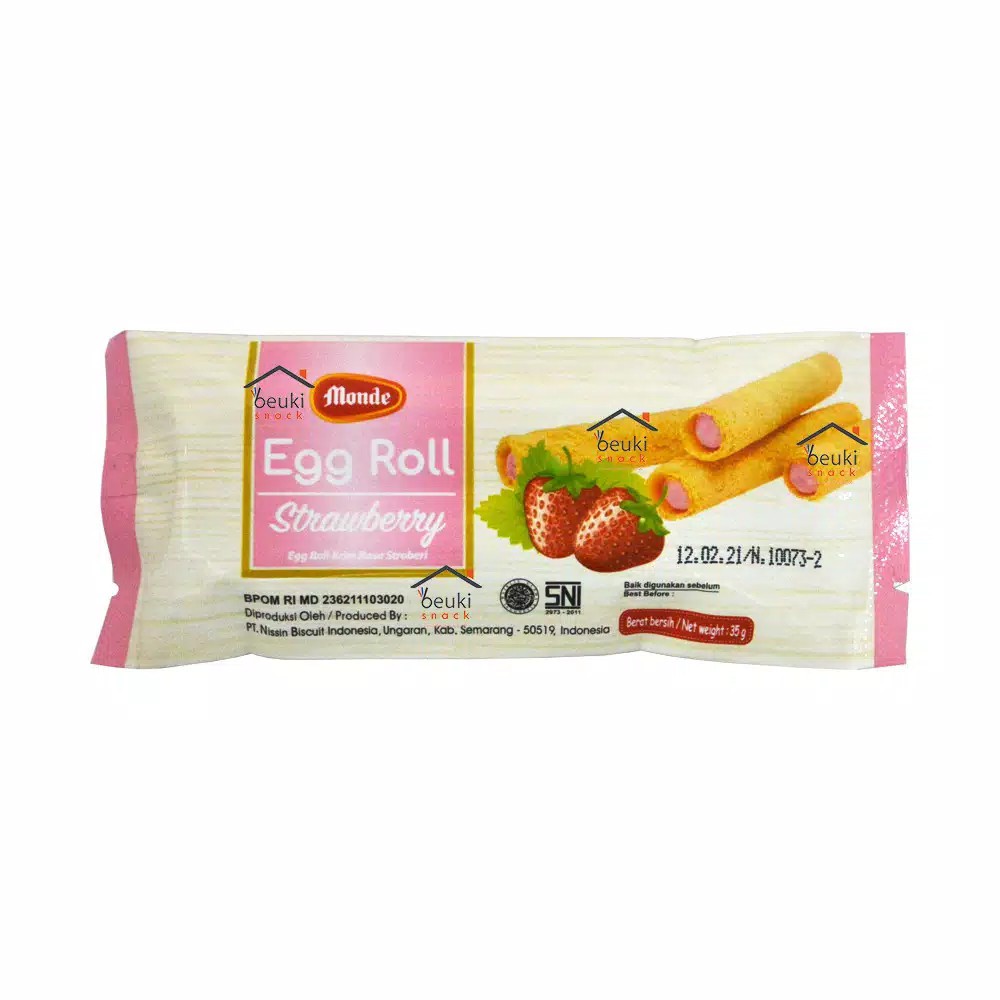 

Monde Egg Roll Strawberry Wafer Roll Nostalgia - 35gr