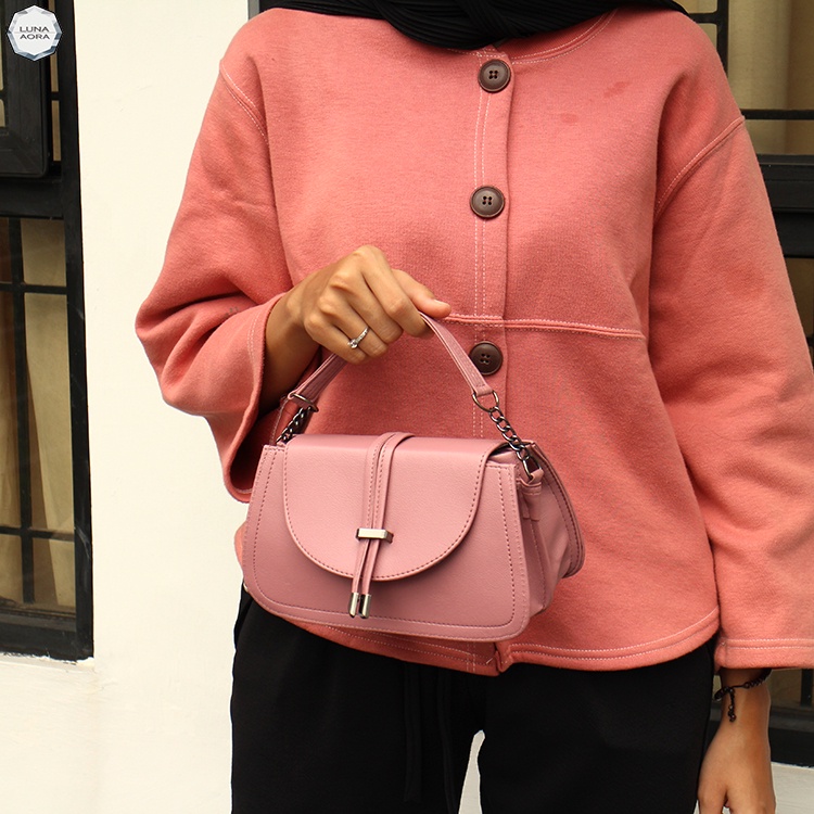 Luna Aura Tas Selempang Kotak Wanita Amorea Lidah Serut 2in1 Slingbag Wanita Mini Tas Wanita Kekinian Tas Wanita Ootd