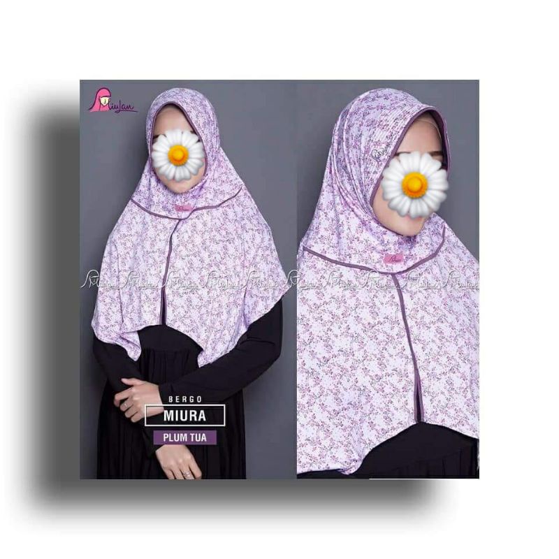 Bergo MIURA | MiuLan | Jilbab Instan Hijab Instant Kerudung Motif MiuLan Fashion Muslim Promo Murah 