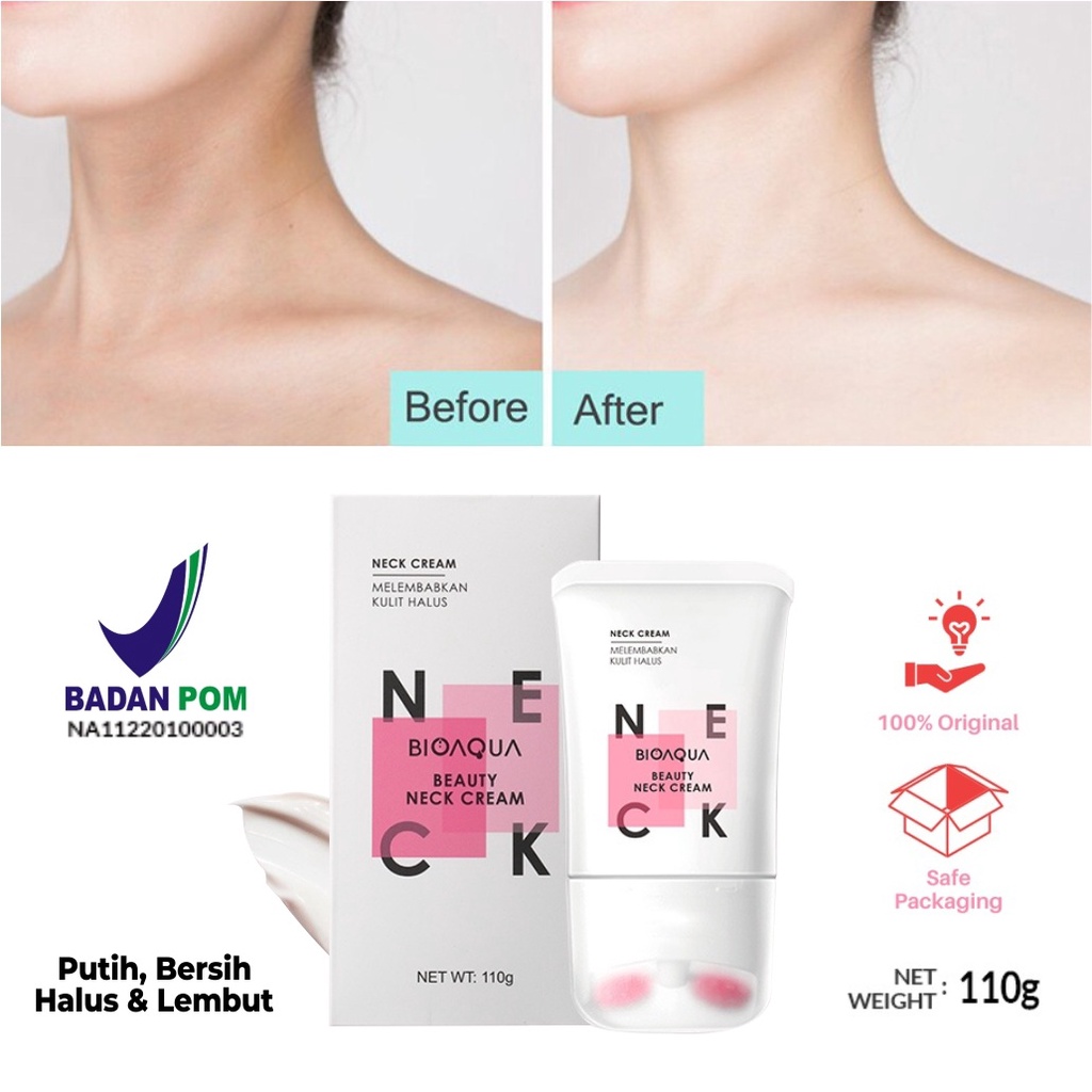 Hope Store - BIOAQUA Beauty Neck Cream Pemutih Leher 110g Pengencang &amp; Pencerah Kulit Leher BPOM