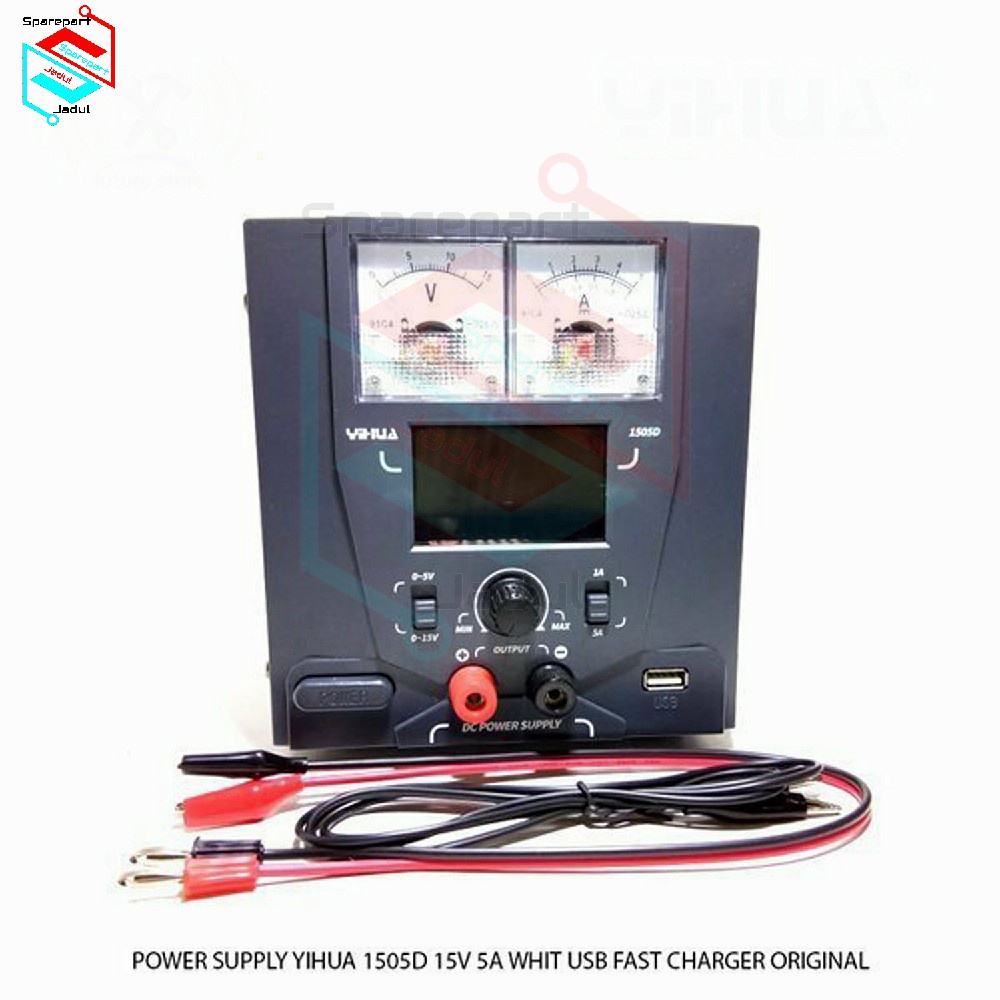 POWER SUPPLY YIHUA 1505D 15V 5A WITH USB FAST CHARGER 70074