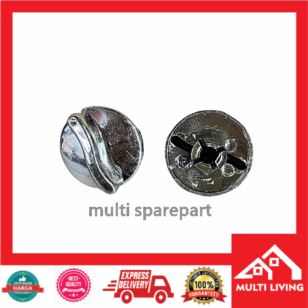 Knop Putaran Kipas Angin Kotak - Boxfan Silver Perak Diameter 3.2 cm