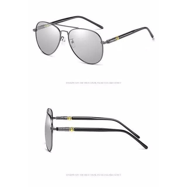 Kacamata Photocromic Polarized Pria Aviator