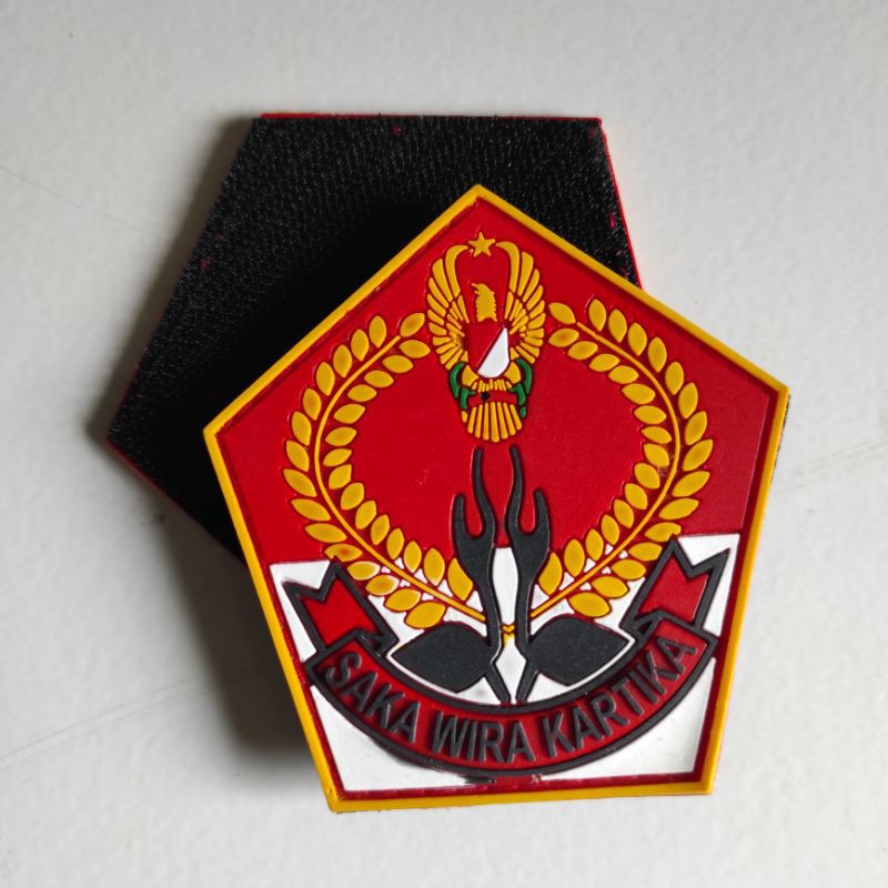 PATCH RUBBER LOGO PRAMUKA SAKA WIRAKARTIKA/TEMPELAN EMBLEM KARET VELCRO