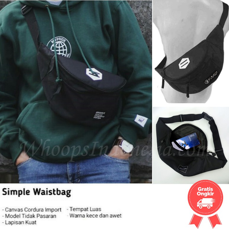 Waist Bag Tas Selempang Pinggang Waistbag Selempang Sling Bag SlingBag Pria Wanita Cowok Cewek Murah