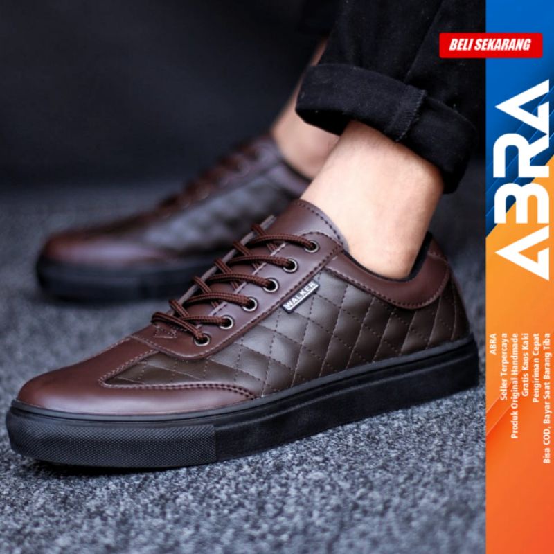 Sepatu Casual Pria Sneakers Ori Pria Kulit ABRA