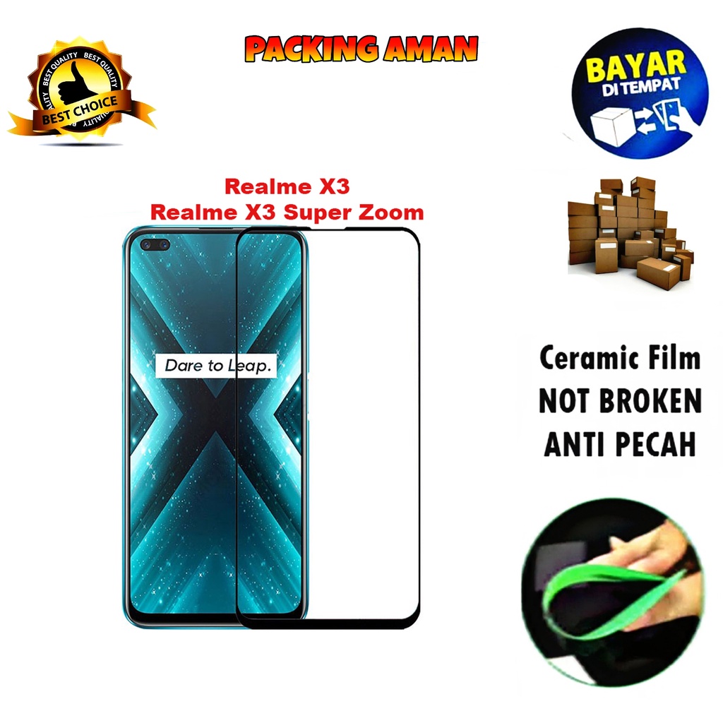 Tempered Glass Realme X3 Super Zoom FULL COVER FULL SCREEN Ceramic Film Anti Gores