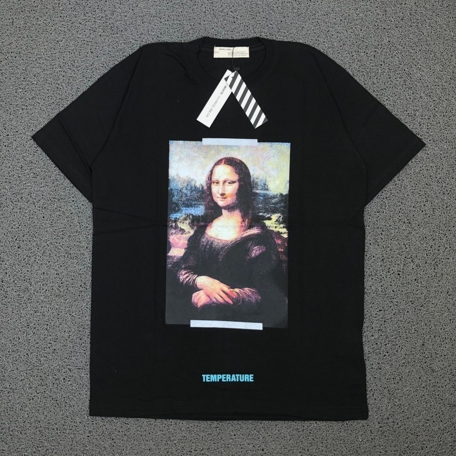 T SHIRT KAOS OFF WHITE MONALISA SLIM ARROW HITAM