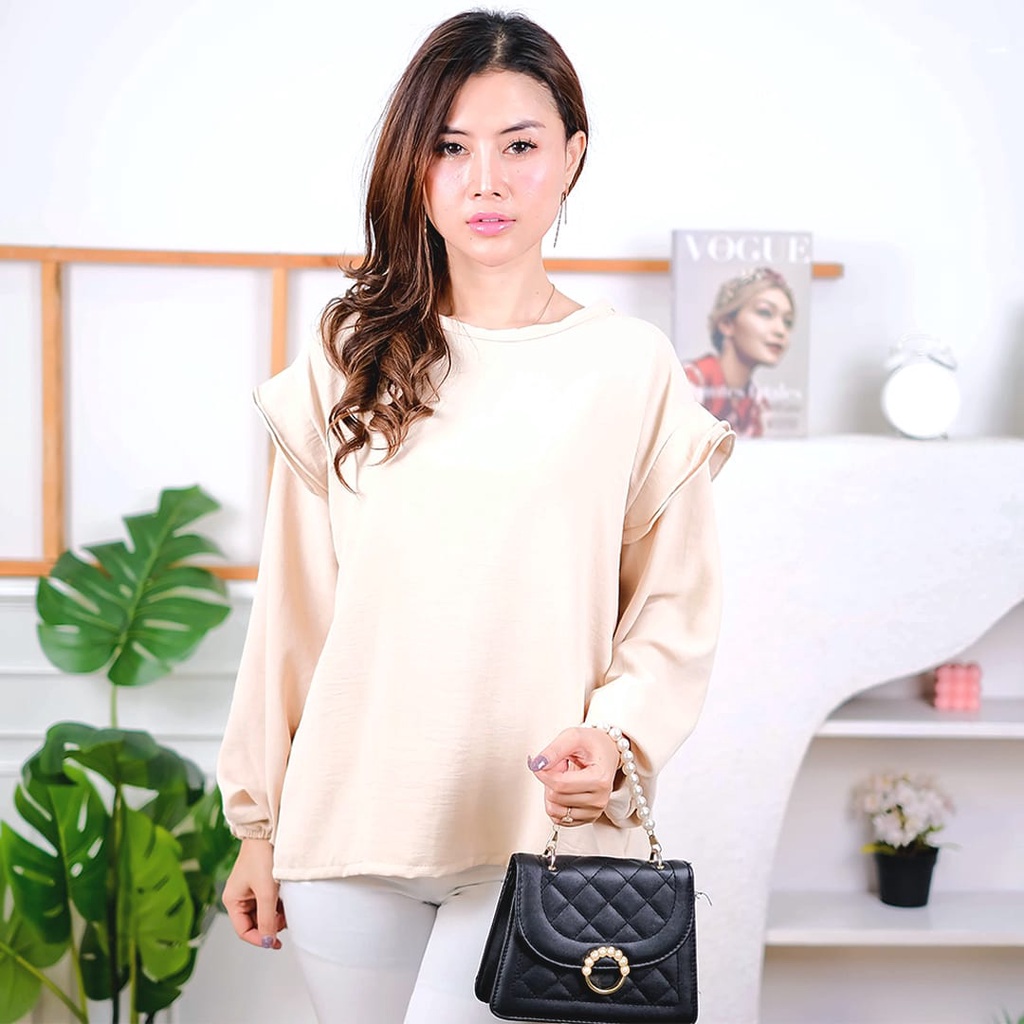 BEFAST - ZEC OOTD Blouse KAYI / Rubyy Blouse (Atasan) / Blouse Kasual / Atasan Blus Kekinian / Blouse Lengan Panjang / Fashion Kekiniaan Remaja Wanita / Blouse Termurah / Blouse Banyak Warna / Blouse Hangout