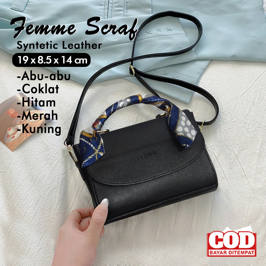 Shoulder bag scraf kulit sintetis Tas Selempang wanita hand bag polos sling bag cewek tas tangan