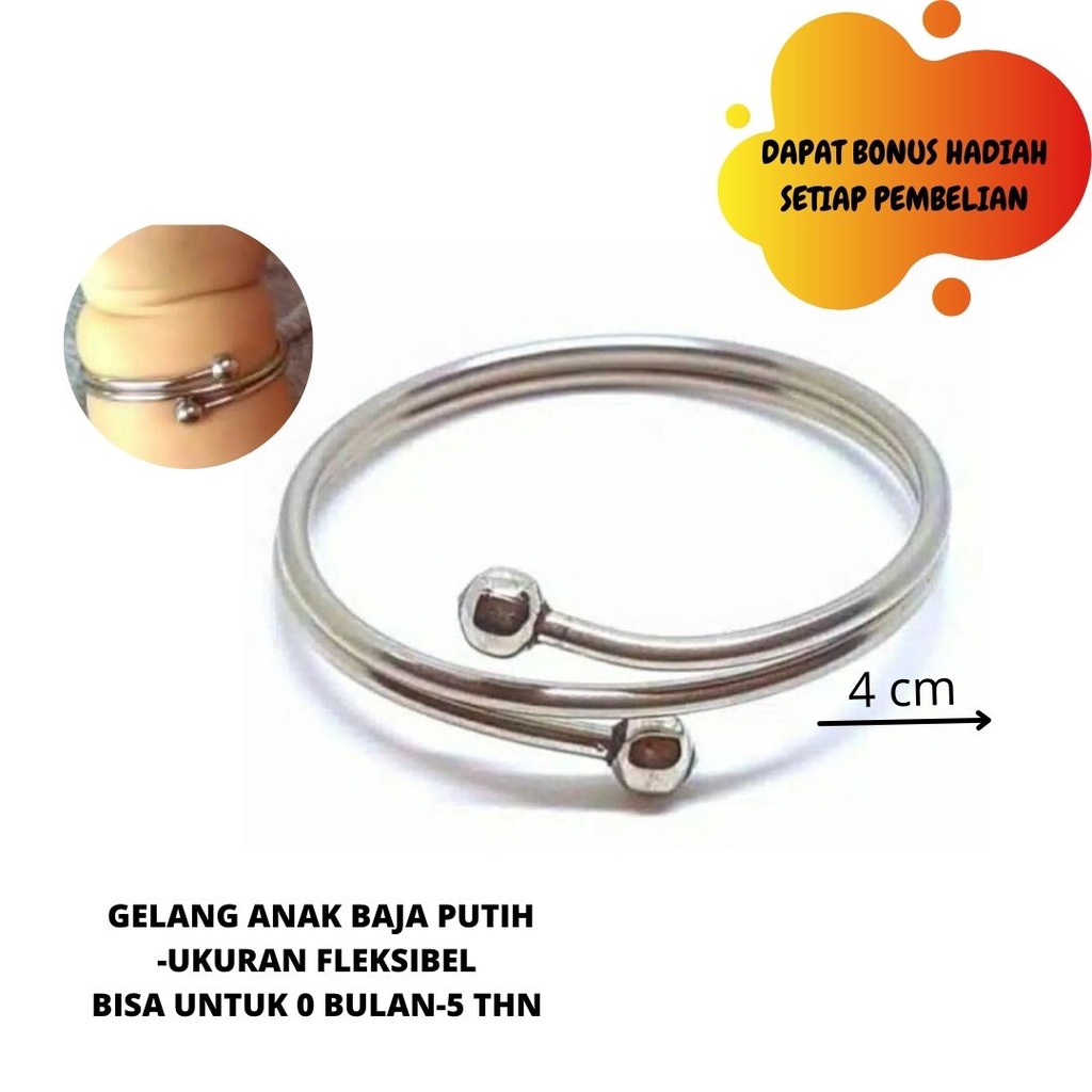 GELANG BAYI BAJA PUTIH GELANG KESEHATAN GELANG OBAT GELANG BALITA GELANG ANTI KARAT GELANG ANAK LUCU