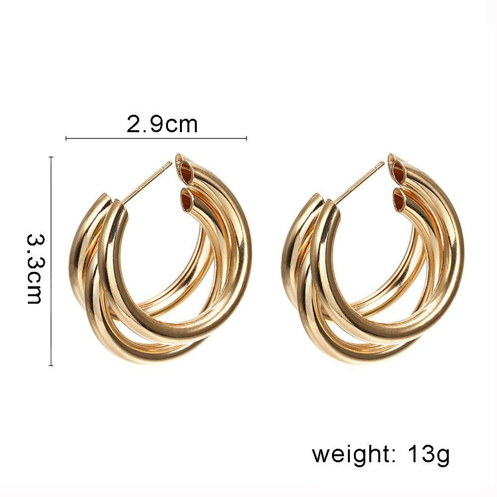 Anting Hoop LILY Perhiasan Fashion Baru Sederhana Trendi Minimalis Tabung Tebal