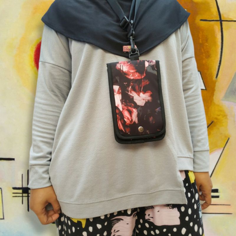 VIANDRA Dompet Hp Gantung Leher Kalung Hanging Wallet Wanita dan Pria Tas Selempang