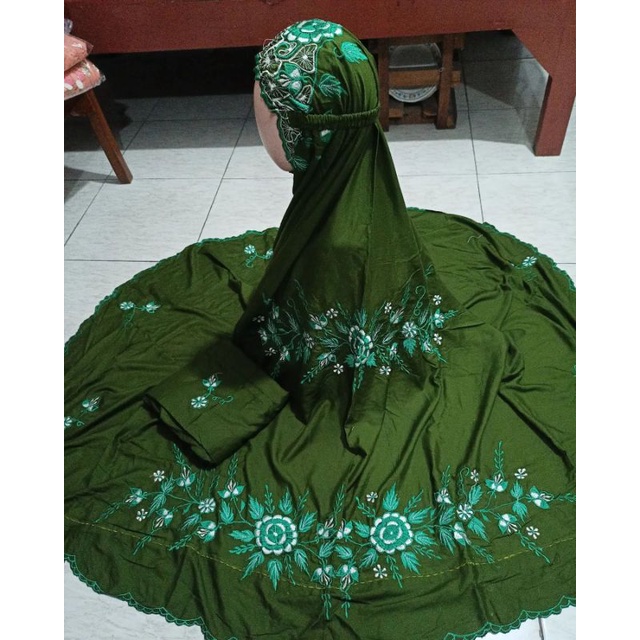 mukena rayon bordir setelan
