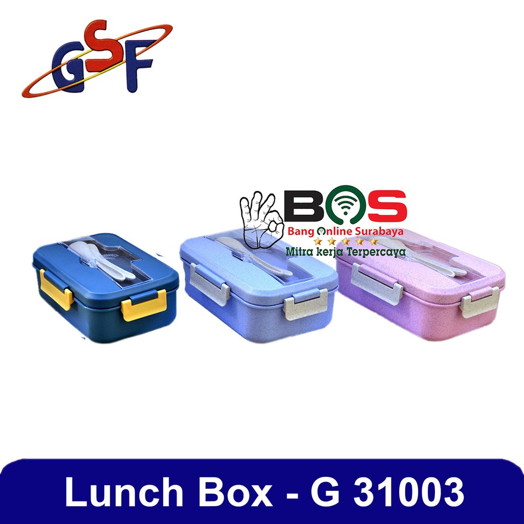 Husk Fiber Lunch Box 1000 ML Jerami Gandum + Sendok GSF-31003 Tepak Makan Praktis Free Sendok &amp;Garpu