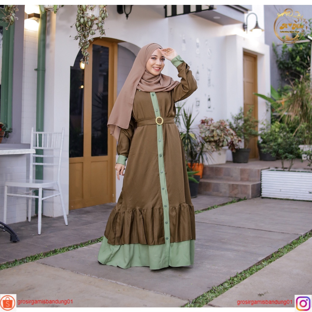 Patricia Dress Size S M L XL | Baju Muslim Wanita | Gamis | Maxi Casual | Dress Muslim Korea | Casua