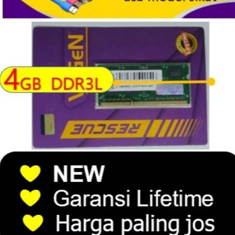 V-GEN 4GB DDR3L Pc12.800, Sodim/Ram Laptop, ORIGINAL Garansi Lifetime