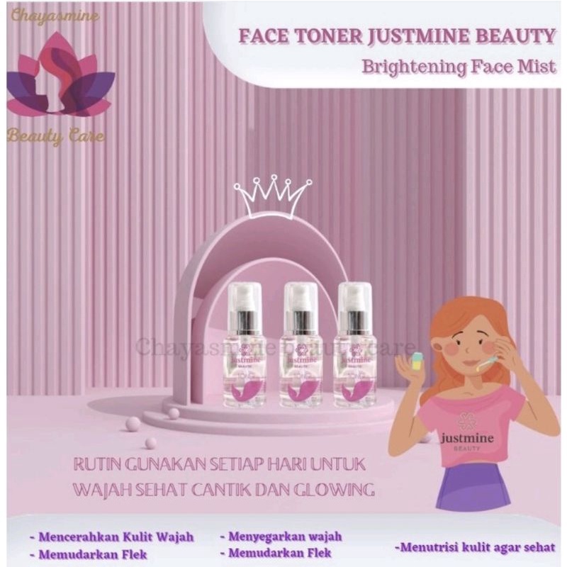 TONER JUSTMINE BEAUTY SKINCARE BPOM NON ALCOHOL 70 ML JUSTMINE BEAUTY SKINCARE ORIGINAL