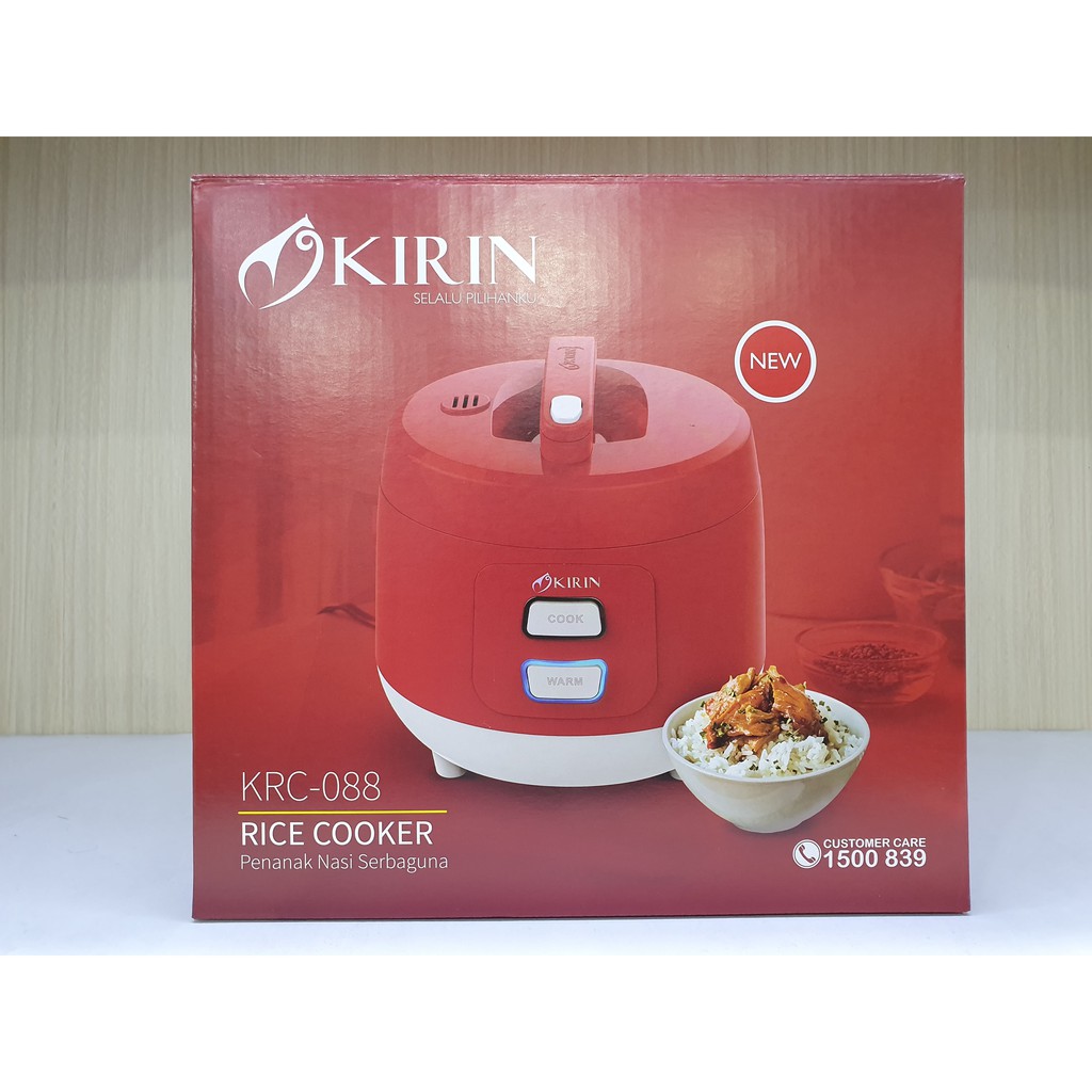 Kirin Rice Cooker 1.0 Liter KRC-088 Stainless Steel 3in1