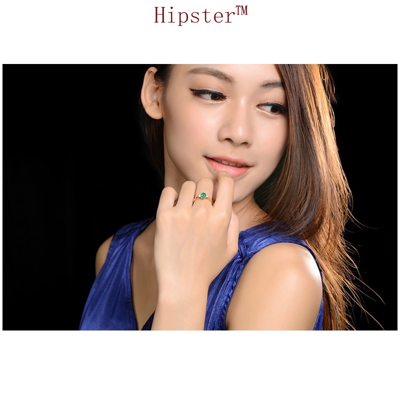 Hot Vintage Luxurious Style Gold Emerald Ring