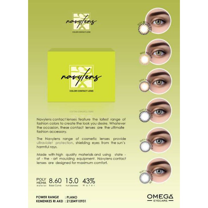 VNS Softlens Navy Lens Silky Omega 15mm / Softlens Omega / Softlens Lucu
