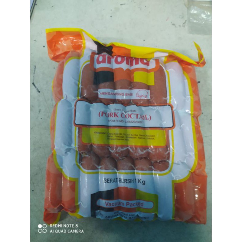 

√ MURAH √ PORK COCTAIL AROMA - SOSIS BABI - PORK - NON HALAL - FROZEN FOOD KEMASAN 1 KG