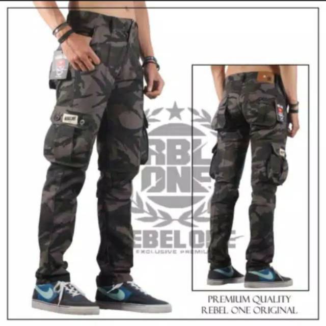 Celana cargo panjang army pria