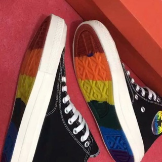  SEPATU  CONVERSE  ALL STAR 70S HIGH BLACK WHITE RAINBOW 